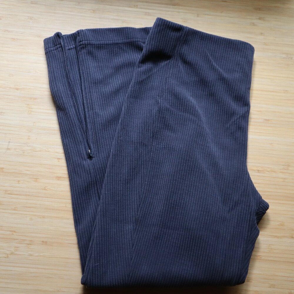 Lululemon Ribbed Softstreme Zip-Leg High-Rise Cropped Pant 25"- Charcoal- Sz 8
